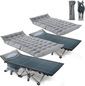 ABORON Folding Camping Cots for Adults, Folding Camping Cots Portable, Heavy Duty Sleeping Cots W/Mattress & Carrying Bag (75" L X 28" W + 75" L X 28" W, Kimono Gray Cot & Pearl Cotton Pads) Sporting Goods > Outdoor Recreation > Camping & Hiking > Camp Furniture ABORON Dark Blue & Gray Pads 75"L x 28"W + 75"L x 28"W 