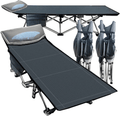 ABORON Folding Camping Cots for Adults, Folding Camping Cots Portable, Heavy Duty Sleeping Cots W/Mattress & Carrying Bag (75" L X 28" W + 75" L X 28" W, Kimono Gray Cot & Pearl Cotton Pads) Sporting Goods > Outdoor Recreation > Camping & Hiking > Camp Furniture ABORON Blue(without Pad) 75"L x 28"W + 75"L x 28"W 