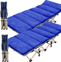 ABORON Folding Camping Cots for Adults, Folding Camping Cots Portable, Heavy Duty Sleeping Cots W/Mattress & Carrying Bag (75" L X 28" W + 75" L X 28" W, Kimono Gray Cot & Pearl Cotton Pads) Sporting Goods > Outdoor Recreation > Camping & Hiking > Camp Furniture ABORON Blue& Pads 75"L x 28"W + 75"L x 28"W 