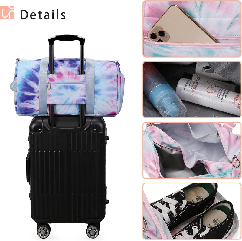Abshoo Sports Gym Bag for Girls Teen Weekender Carry on Women Travel Duffel Bag with Shoe Compartment (Tie Dye D) Home & Garden > Household Supplies > Storage & Organization abshoo   