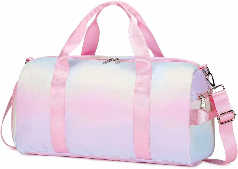 Abshoo Sports Gym Bag for Girls Teen Weekender Carry on Women Travel Duffel Bag with Shoe Compartment (Tie Dye D) Home & Garden > Household Supplies > Storage & Organization abshoo Rainbow  