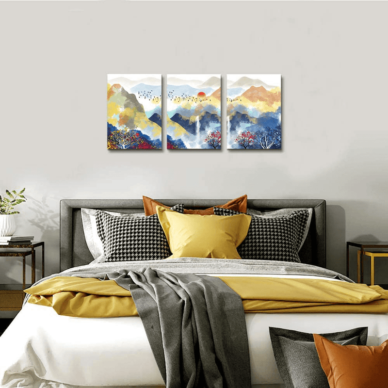 Abstract Mountain Landscape Watercolor Painting Canvas Wall Art for Bedroom Living Room Wall Decor for Living Room Bathroom Decorations Modern Scenery Canvas Prints Home Decoration Poster Artwork Home & Garden > Decor > Artwork > Posters, Prints, & Visual Artwork MHARTK66   