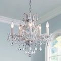 SM SAINT MOSSI 4 Light Crystal Maria Therese Chandelier Light Fixture,Modern Chandelier Crystal Chandelier for Bedroom,Dining Room,Living Room,H 17 in X W 18 in W/ Adjustable Chain Home & Garden > Lighting > Lighting Fixtures > Chandeliers SM Saint Mossi Silver:5-Lights  