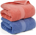 Cleanbear Bath Towels Soft Shower Towels Set of 2 with Assorted Colors 100% Cotton Bathroom Towels for Men and Women Quick Drying and Highly Absorbent 55 by 27 1/2 Inches (Coral & Light-Lilac) Home & Garden > Linens & Bedding > Towels Cleanbear Coral & Light-lilac  