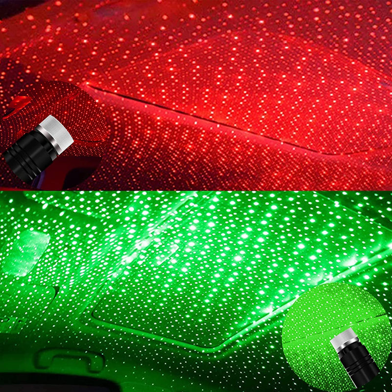 USB Night Light, BAILONGJU Star Projector Night Light, Adjustable Romantic Red Interior Car Lights, Bending Freely Portable Auto Roof Lights Decoration for Car, Ceiling, Bedroom, Party Home & Garden > Lighting > Night Lights & Ambient Lighting BAILONGJU Green & Red  
