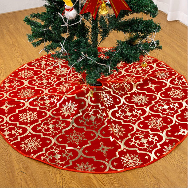 Haillom 48 Inch Red Christmas Tree Skirt Snowflakes Tree Skirt Double Layers Xmas Tree Mat Party Decorations with Stocking Home & Garden > Decor > Seasonal & Holiday Decorations > Christmas Tree Skirts TureClos Purple Red  