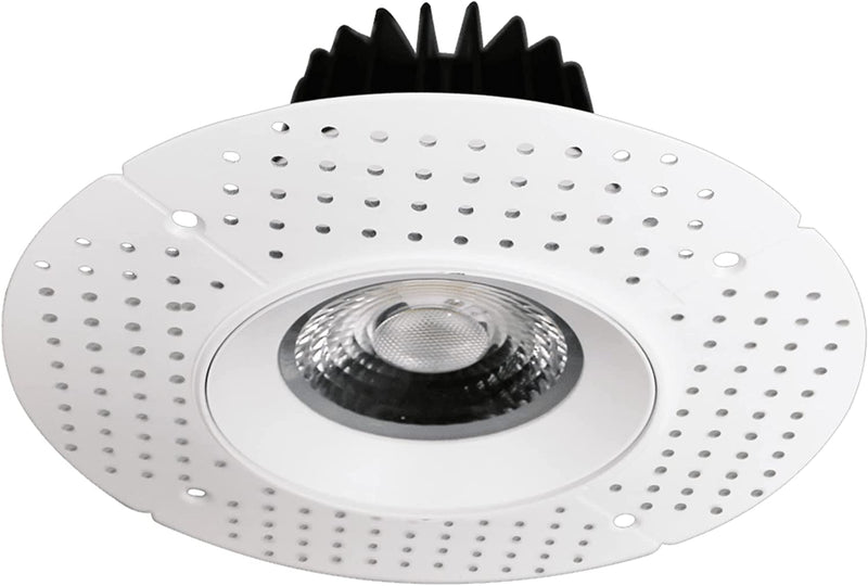 Perlglow 2 Inch Trimless round White Downlight Luminaire, LED Recessed Light Fixtures Ceiling Lights, Dimmable 8W=65W, 600 Lumens, CRI 90+, IC Rated, 5CCT Selectable 2700K|3000K|3500K|4100K|5000K Home & Garden > Lighting > Flood & Spot Lights Perlglow Round White 4 inch 