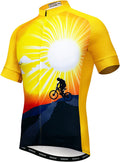 JPOJPO Men'S Cycling Jersey Bicycle Short Sleeved Bicycle Jacket with Pockets Sporting Goods > Outdoor Recreation > Cycling > Cycling Apparel & Accessories JPOJPO Yellow Chest42.5-45.6"=Tag XL 