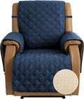 TOMORO Non Slip Loveseat Recliner Cover for Dogs - 100% Waterproof Quilted Sofa Slipcover Furniture Protector with 5 Storage Pockets, Washable Couch Cover with Elastic Straps for Kids and Pets Home & Garden > Decor > Chair & Sofa Cushions TOMORO Navy 30"Recliner 