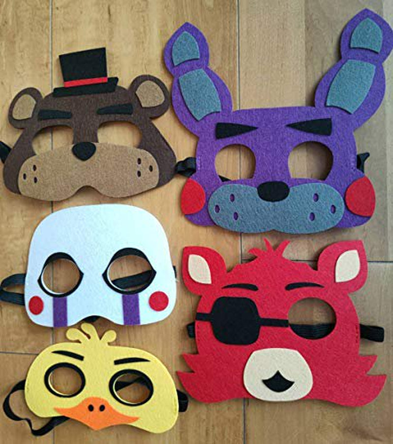 Party Backdrop Five Nights at Freddy'S Backdrop FNAF Backdrop + 5 Pack Cosplay Masks Party Favors Decorations Apparel & Accessories > Costumes & Accessories > Masks Heyfun   