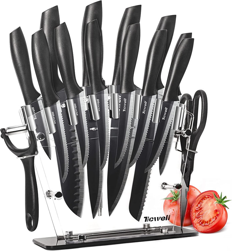 Kitchen Knife Set 16 Pieces TICWELL High Carbon Stainless Steel Knife Block Set Professional Chef with Sharpener, Peeler and Shears Home & Garden > Kitchen & Dining > Kitchen Tools & Utensils > Kitchen Knives TICWELL   