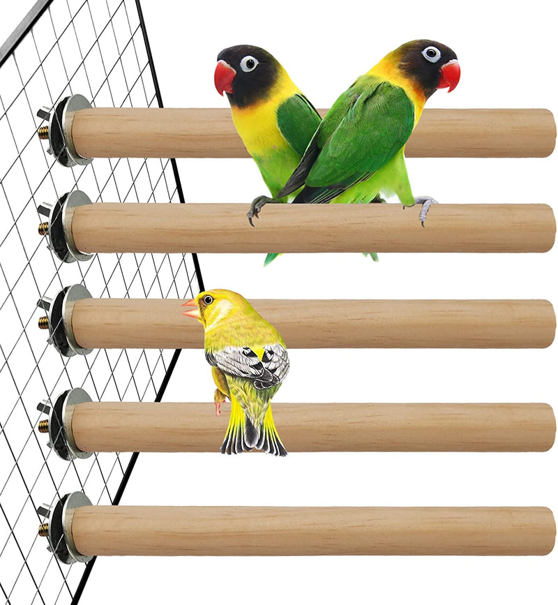 Hamiledyi Bird Perch Bird Stand Bird Cage Accessories Natural Wood Perch 5-Piece Set for Birds