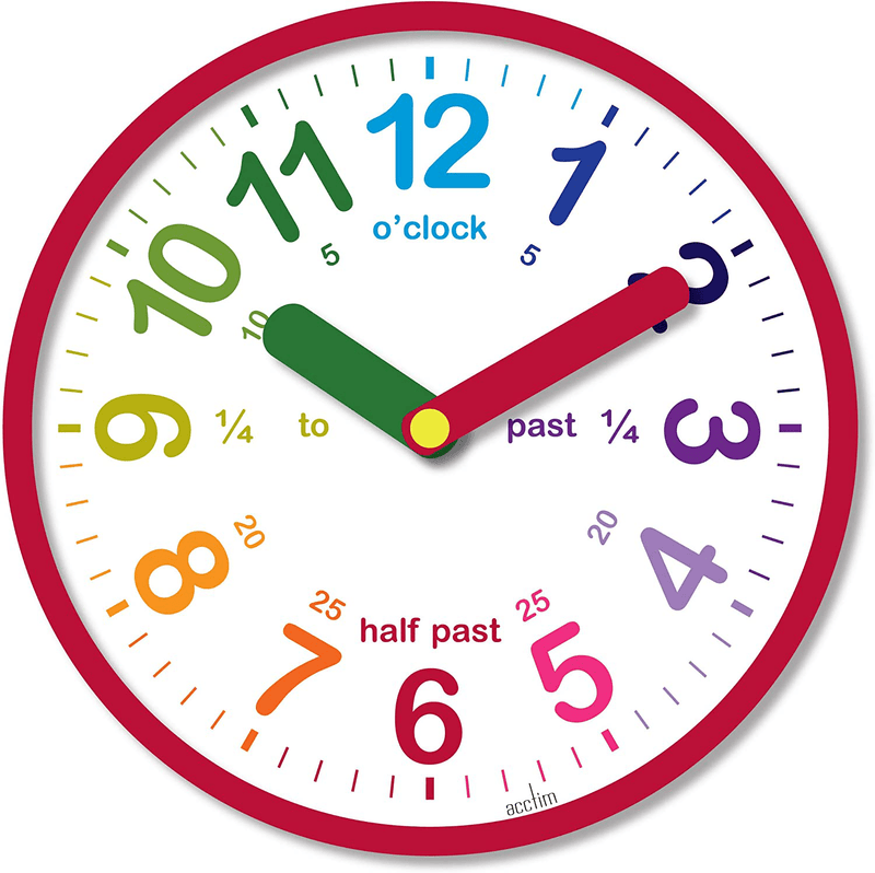 Acctim Lulu Time Teaching Wall Clock, 26cm Red Home & Garden > Decor > Clocks > Wall Clocks Acctim   