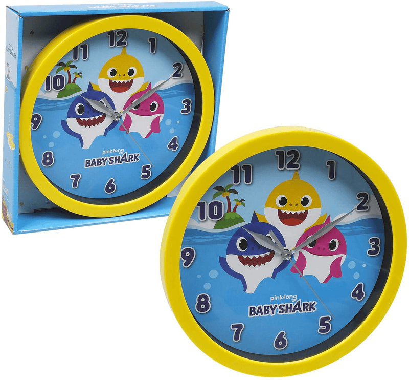 Accutime Watch Corp Baby Shark Frame Wall Clock Nice for Gift or Office Home Wall Decor 9.5" Home & Garden > Decor > Clocks > Wall Clocks Accutime Watch Corp   