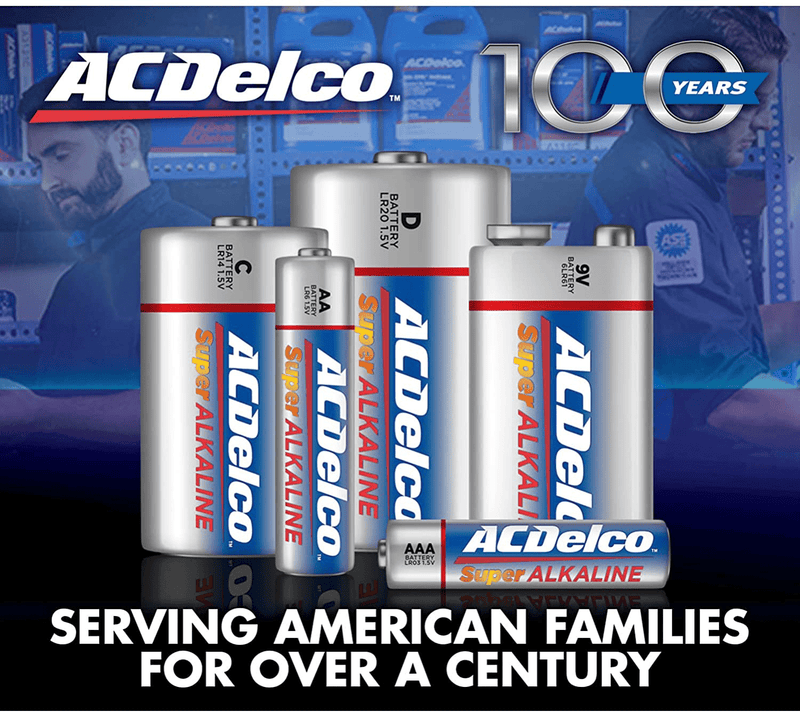 ACDelco 60-Count AA Batteries, Maximum Power Super Alkaline Battery, 10-Year Shelf Life, Recloseable Packaging