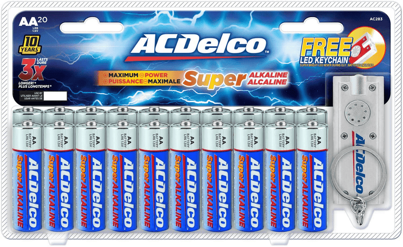 ACDelco 60-Count AA Batteries, Maximum Power Super Alkaline Battery, 10-Year Shelf Life, Recloseable Packaging Electronics > Electronics Accessories > Power > Batteries Powermax USA 20-Count  