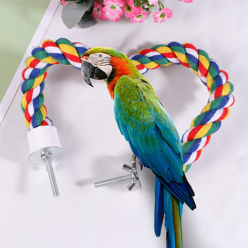 UKCOCO Bird Rope Perch - Comfy Perches for Bird Cages Natural Parrot Cotton Rope, Rope Bungee Bird Perch Pet Bird Chewing Toy for Parrots Playing, Chewing or Preening (60Cm/23 Inch) Animals & Pet Supplies > Pet Supplies > Bird Supplies UKCOCO   