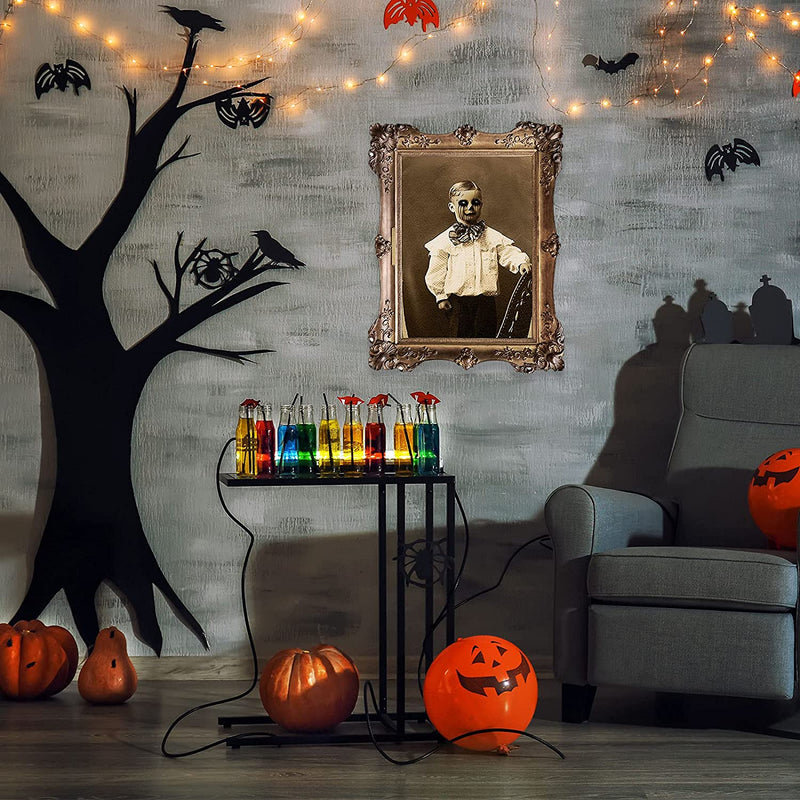 Halloween Decorations 3D Changing Face Horror Pictures Moving Portrait Haunted Pictures Gothic Mansion Portraits Tabletop Picture Frame Scary Wall Decoration for Halloween Party House (Chic,6 PCS)  BBTO   