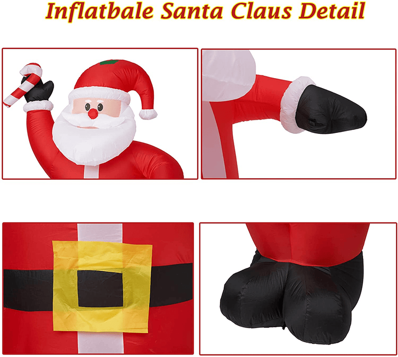 ACH Inflatable Christmas Decorations 8ft Santa Claus for Holiday Outdoor and Indoor Yard-Led Light Giant and Tall Blow up Santa Clause for Party Outhouse Garden Lawn Winter Xmas Decor-Quick Air Blown Home & Garden > Decor > Seasonal & Holiday Decorations& Garden > Decor > Seasonal & Holiday Decorations ACH   