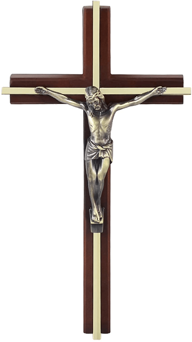 ACHIBANG Crucifix Wall Cross, Handmade Wooden Catholic Crosses for Wall Decor, 10 Inch Home & Garden > Decor > Seasonal & Holiday Decorations ACHIBANG Default Title  