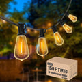 Achin Outdoor String Lights 150FT LED ST38 Edison Vintage Style String Lights Outdoor Dimmable Warm 2200K with 75 Shatterproof Bulbs Plastic String Lights Waterproof for Patio Bistro Gazebo Lights Home & Garden > Lighting > Light Ropes & Strings Achin ST38-2200K White 150FT 73 Bulbs 