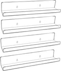 Acrylic Kids Floating Shelves,Adhesive Stickers Window Clear Invisible Bookshelves,Nursery Deco Toy Storage Ledges Wall Drilling Organizer for Bathroom, Girl or Boy Bedroom 13.8" (Clear 2 Pcs Set) Furniture > Shelving > Wall Shelves & Ledges evron Clear 4 Pcs Set  