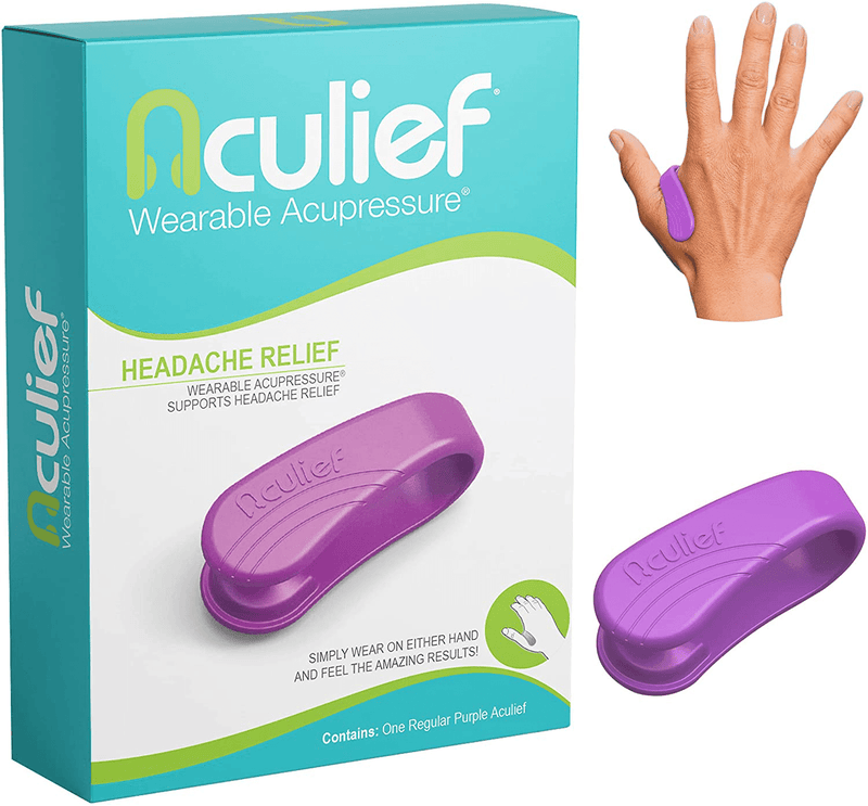 Aculief - Award Winning Natural Headache, Migraine, Tension Relief Wearable – Supporting Acupressure Relaxation, Stress Alleviation, Soothing Muscle Pain - Simple, Easy, Effective 1 Pack - (Green) Electronics > Computers > Handheld Devices Aculief Purple Regular (Pack of 1) 