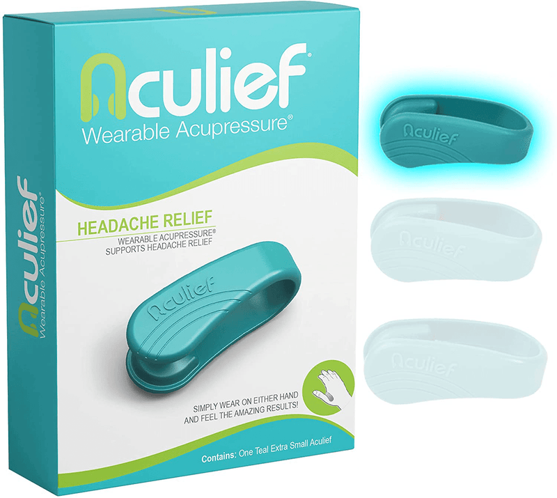 Aculief - Award Winning Natural Headache, Migraine, Tension Relief Wearable – Supporting Acupressure Relaxation, Stress Alleviation, Soothing Muscle Pain - Simple, Easy, Effective 1 Pack - (Green) Electronics > Computers > Handheld Devices Aculief Teal X-Small/Kids (Pack of 1) 