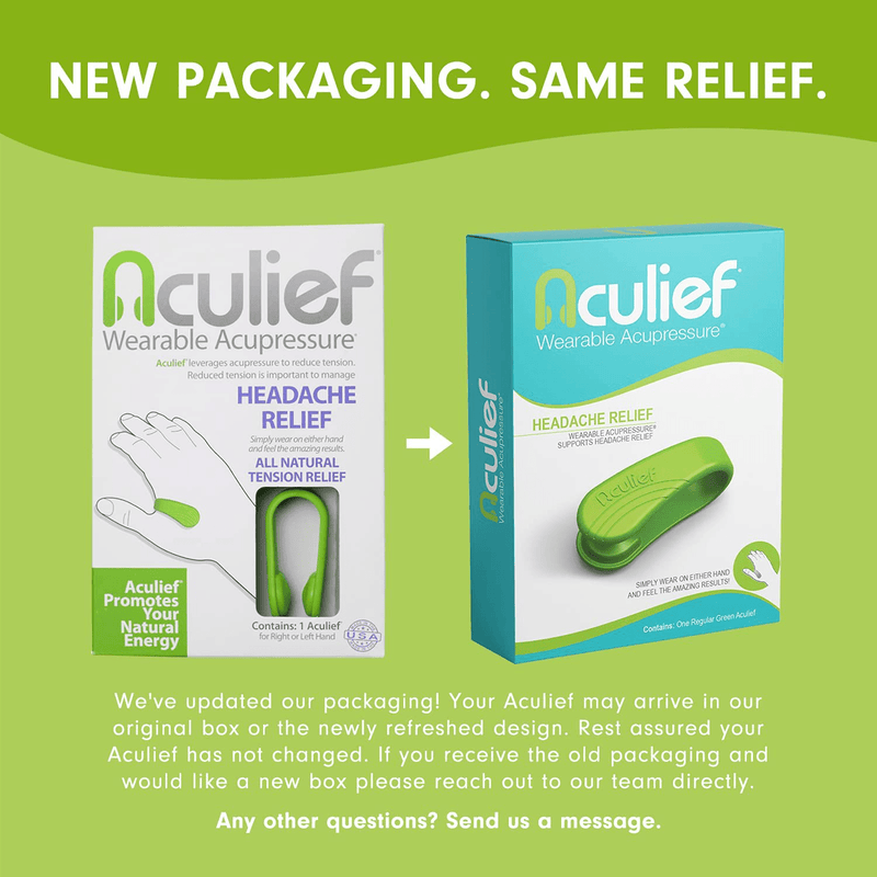 Aculief - Award Winning Natural Headache, Migraine, Tension Relief Wearable – Supporting Acupressure Relaxation, Stress Alleviation, Soothing Muscle Pain - Simple, Easy, Effective 1 Pack - (Green) Electronics > Computers > Handheld Devices Aculief   