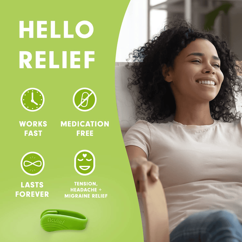 Aculief - Award Winning Natural Headache, Migraine, Tension Relief Wearable – Supporting Acupressure Relaxation, Stress Alleviation, Soothing Muscle Pain - Simple, Easy, Effective 1 Pack - (Green) Electronics > Computers > Handheld Devices Aculief   