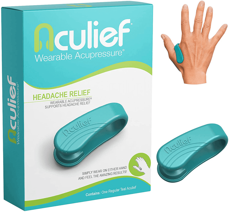 Aculief - Award Winning Natural Headache, Migraine, Tension Relief Wearable – Supporting Acupressure Relaxation, Stress Alleviation, Soothing Muscle Pain - Simple, Easy, Effective 1 Pack - (Green) Electronics > Computers > Handheld Devices Aculief Teal Regular (Pack of 1) 
