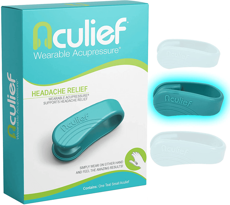 Aculief - Award Winning Natural Headache, Migraine, Tension Relief Wearable – Supporting Acupressure Relaxation, Stress Alleviation, Soothing Muscle Pain - Simple, Easy, Effective 1 Pack - (Green) Electronics > Computers > Handheld Devices Aculief Teal Small (Pack of 1) 