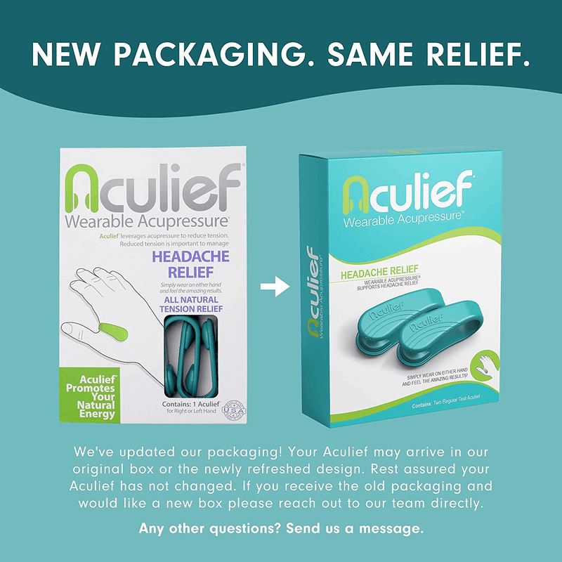 Aculief - Award Winning Natural Headache, Migraine, Tension Relief Wearable – Supporting Acupressure Relaxation, Stress Alleviation, Soothing Muscle Pain - Simple, Easy, Effective 2 Pack - (Teal) Electronics > Computers > Handheld Devices Aculief   