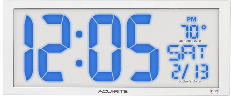 AcuRite Multicolor Large 14.5" Digital LED Oversized Wall Clock with Date, Temperature and Fold-Out Stand, Inch Home & Garden > Decor > Clocks > Wall Clocks AcuRite Multicolor 14.5-Inch 