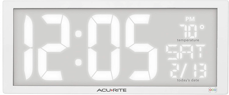 AcuRite Multicolor Large 14.5" Digital LED Oversized Wall Clock with Date, Temperature and Fold-Out Stand, Inch Home & Garden > Decor > Clocks > Wall Clocks AcuRite   