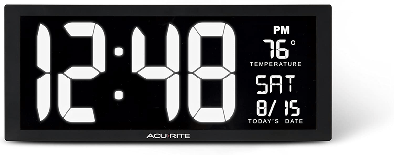 AcuRite Multicolor Large 14.5" Digital LED Oversized Wall Clock with Date, Temperature and Fold-Out Stand, Inch Home & Garden > Decor > Clocks > Wall Clocks AcuRite White 14.5-Inch 