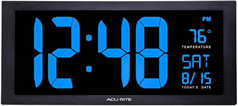 AcuRite Multicolor Large 14.5" Digital LED Oversized Wall Clock with Date, Temperature and Fold-Out Stand, Inch Home & Garden > Decor > Clocks > Wall Clocks AcuRite Blue 18-Inch 
