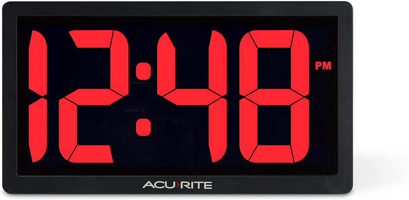 AcuRite Multicolor Large 14.5" Digital LED Oversized Wall Clock with Date, Temperature and Fold-Out Stand, Inch Home & Garden > Decor > Clocks > Wall Clocks AcuRite Red 10-Inch 