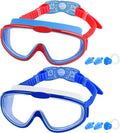 Fulllove Kids Swim Goggles, 2 Pack Swimming Goggles for Child from 4 to 15 Years Old, Clear Vision Swim Glasses Sporting Goods > Outdoor Recreation > Boating & Water Sports > Swimming > Swim Goggles & Masks Fulllove 02.red/Blue  