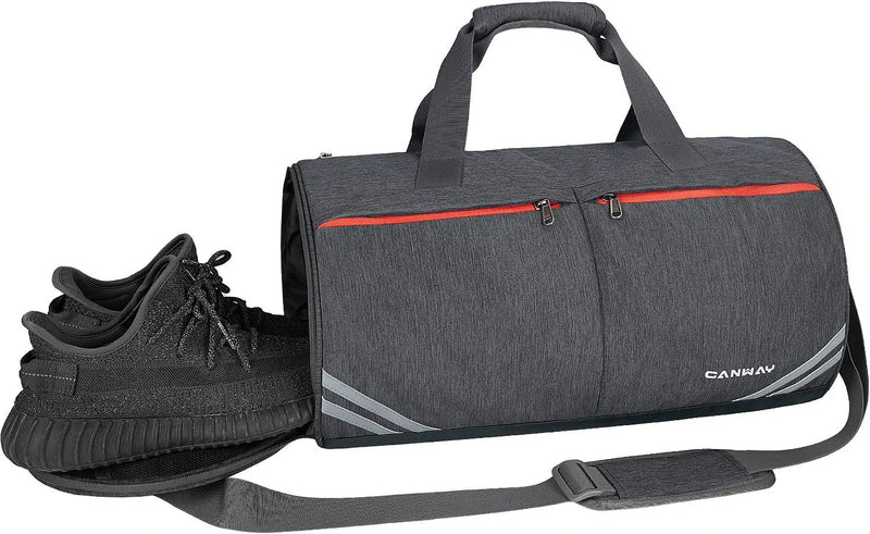 Gym Bag for Men and Women, CANWAY 30L Sport Gym Duffel Bag with Wet Pocket & Shoes Compartment, Weekender Bag with Multi Utility Pouches, Shoulder Strap Included, Red Home & Garden > Household Supplies > Storage & Organization CANWAY Black  