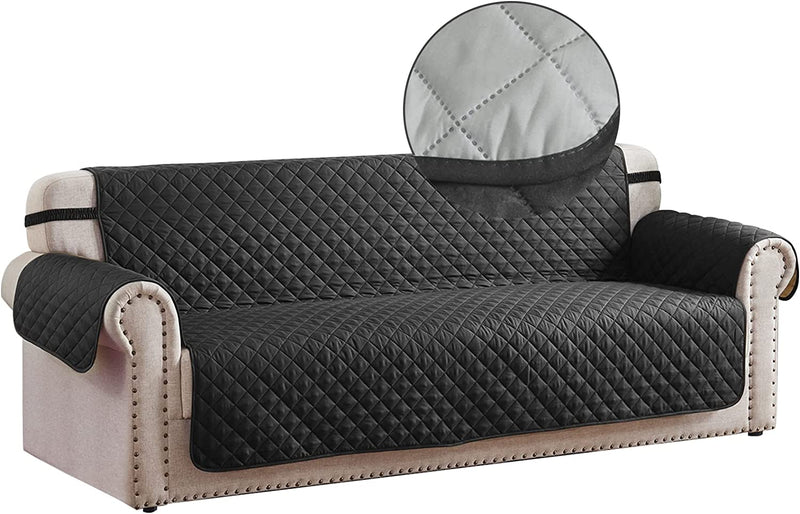 RHF Reversible Sofa Cover, Couch Covers for Dogs, Couch Covers for 3 Cushion Couch, Couch Covers for Sofa, Couch Cover, Sofa Covers for Living Room,Sofa Slipcover,Couch Protector(Sofa:Chocolate/Beige) Home & Garden > Decor > Chair & Sofa Cushions Rose Home Fashion Black/Gray Large 