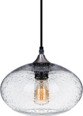 ARIAMOTION Pendant Lights Kitchen Island Glass Blown Lighting Clear Modern Seeded Bubble for Sink Bedroom 9.5 Inch Diam