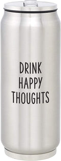 SB Design Studio SIPS Stainless-Steel Insulated Can (Tumbler) with Lid and Collapsible Straw, 10-Ounces, Running Late Home & Garden > Kitchen & Dining > Tableware > Drinkware Santa Barbara Design Studio Happy Thoughts` 12-Ounce 