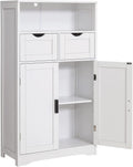 IWELL Storage Cabinet with 2 Adjustable Drawers & 2 Shelf, Bathroom Floor Cabinet with Door, Cupboard for Living Room, Home Office, Kitchen, Rustic Brown Home & Garden > Household Supplies > Storage & Organization Iwell White  