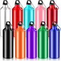 Mimorou 10 Pack Aluminum Water Bottle Lightweight Aluminum Reusable Bottles Aluminum Travel Bottles with Carabiner Leak Proof Team Water Bottles in Bulk for Gym Sports Bicycle Camping (20 Oz) Sporting Goods > Outdoor Recreation > Winter Sports & Activities Mimorou 34 oz  