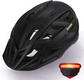 Zacro Adult Bike Helmet with Light - Adjustable Bike Helmets for Men Women Youth with Replacement Pads &Detachable Visor, Lightweight Cycling Helmet for Commuter Urban Scooter MTB Mountain &Road Biker Sporting Goods > Outdoor Recreation > Cycling > Cycling Apparel & Accessories > Bicycle Helmets Zacro Black  