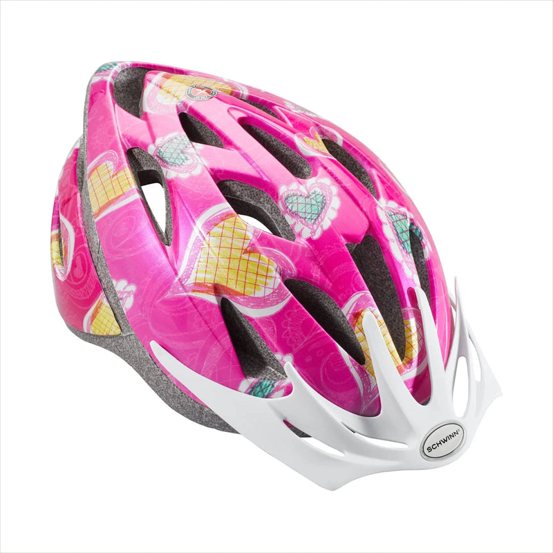 Schwinn Bike-Helmets Schwinn Thrasher Bike Helmet Lightweight Microshell Design Sporting Goods > Outdoor Recreation > Cycling > Cycling Apparel & Accessories > Bicycle Helmets Pacific Cycle, Inc Pink/Hearts Child 