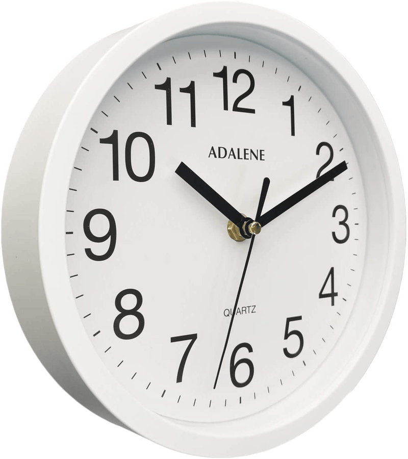 Adalene Small Wall Clocks Battery Operated 8 Inch for Living Room Décor, Modern Decorative Analog Wall Clock Non Ticking, Vintage White Wall Clock Silent, Small Wall Clock for Bathroom Kitchen Bedroom Home & Garden > Decor > Clocks > Wall Clocks Adalene   