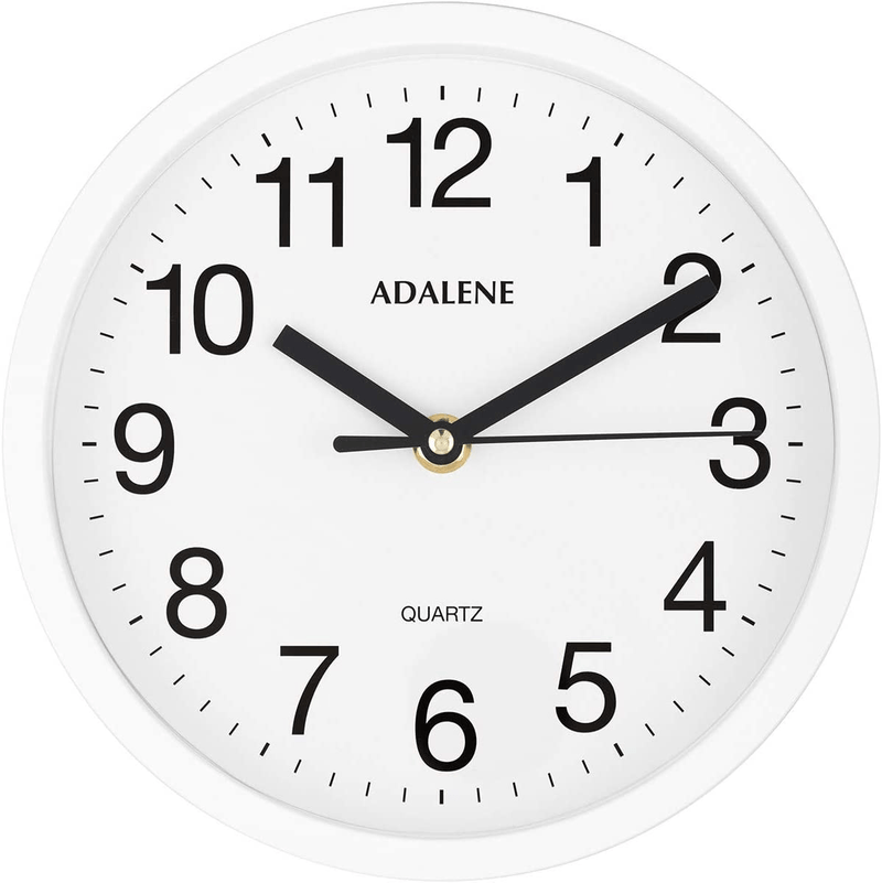 Adalene Small Wall Clocks Battery Operated 8 Inch for Living Room Décor, Modern Decorative Analog Wall Clock Non Ticking, Vintage White Wall Clock Silent, Small Wall Clock for Bathroom Kitchen Bedroom Home & Garden > Decor > Clocks > Wall Clocks Adalene   