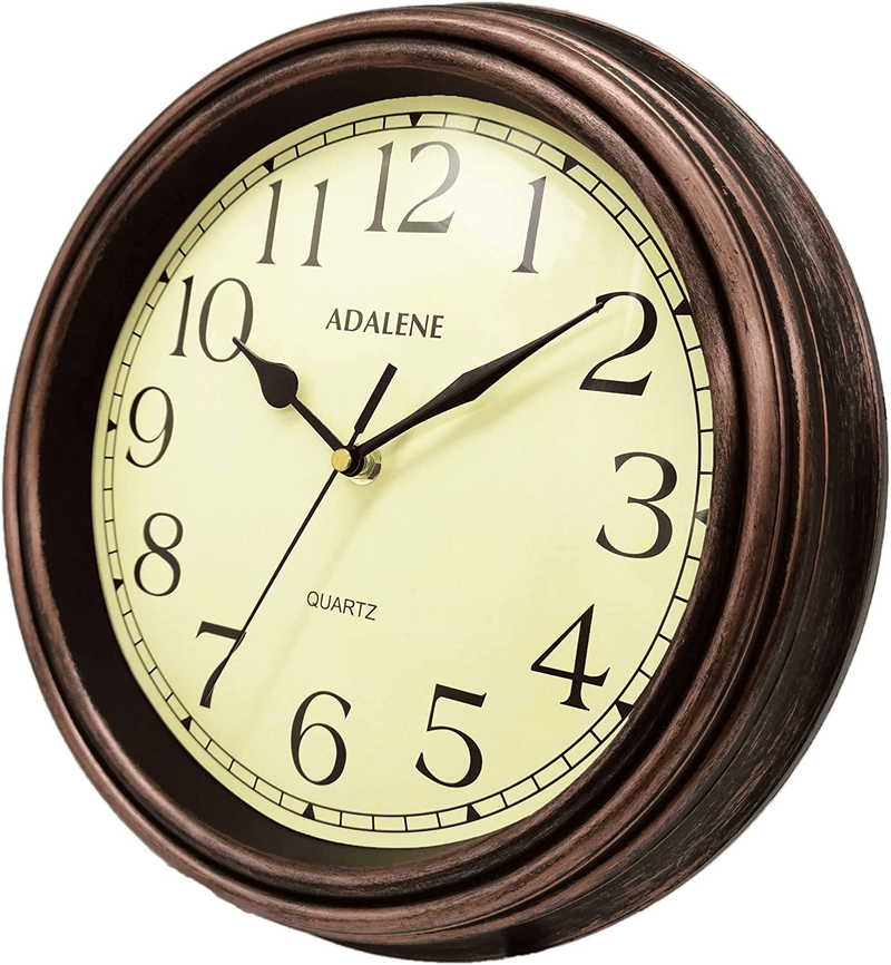 Adalene Wall Clocks Battery Operated Non Ticking - COMPLETELY SILENT 12 Inch Vintage Rustic Wall Clocks for Living Room Decor, Analog Kitchen Wall Clock - Retro Wall Clocks Large Decorative Wall clock Home & Garden > Decor > Clocks > Wall Clocks Adalene   